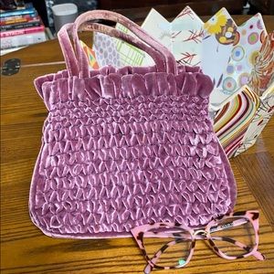 Velvet vintage looking tote bag from Lulu Guinness